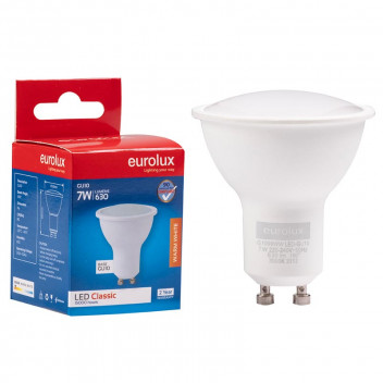 EUROLUX FROSTED CLASSIC LED GU10 BULB 7W 3000K