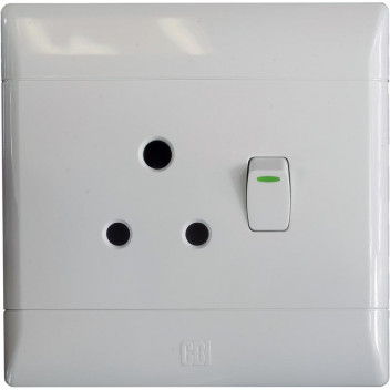 CBI WHITE SINGLE OUTLET SOCKET SWITCH 100X100