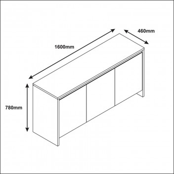 MADRID CEDAR OFF WHITE HIGH GLOSS BUFFET CABINET 3XDOOR 1DRAWER