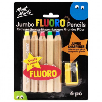 PENCIL COLOURING CRAFT MMKC0195 JUMBO NEON COLOURS 5PIECE