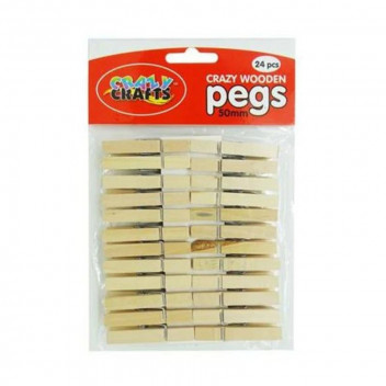 PEGS WOODEN NATURAL 3.5CM 8PIECE