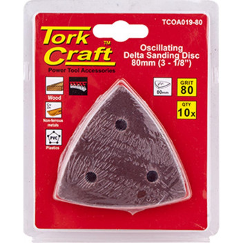 TORK CRAFT OSCILLATING SANDPAPER 80MM 10PIECE 80GRIT