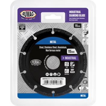 BLADE CUTT DIAMOND RDBSTEEL115 STEEL S-STEEL ALUM NF-METAL 115X1MM RUW