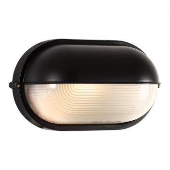 EUROLUX BLACK LARGE EYELID OVAL BULKHEAD 100W