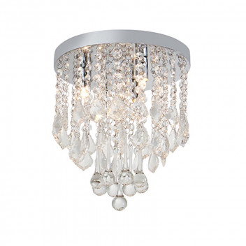 BRIGHT CEILING LIGHT CRYSTAL CHROME 3XG9
