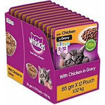 WHISKAS CAT FOOD JUNIOR IN GRAVY 12X85G