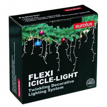 EUROLUX CONNECTABLE LED CLEAR ICICLE 120 STRING LIGHT 3.5M 5 SETS