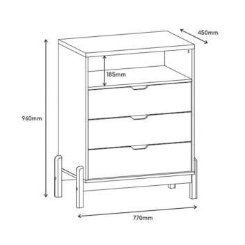 ANTARES OFF WHITE HIGH GLOSS 4XDRAWER DRAWERS CABINET