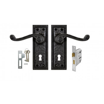 BOLTFIX GEORGIAN LOCKSET BLACK SAMSON.