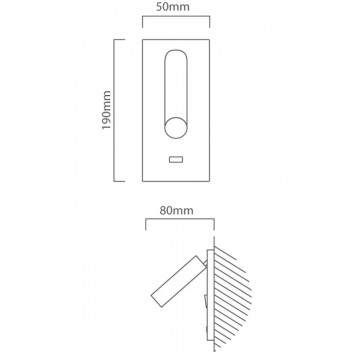 EUROLUX CHROME METAL WALL LIGHT WITH USB