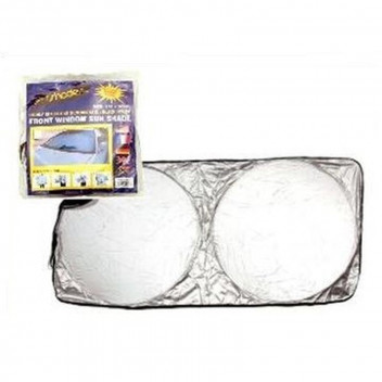 NYLON SILVERCOATED SPRING SHADES (SILVER/BLACK) - FOR FRONT WINDSCREEN