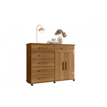 6 DRAWERS AND 2 DOOR PLATINA CHEST