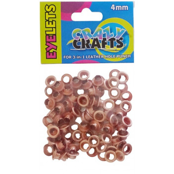 BRASS METAL CRAFT EYELET 4MM 100PIECE