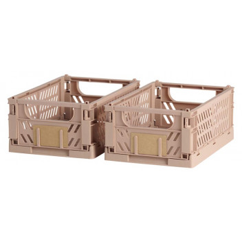 FOLDABLE LIGHT PINK STORAGE BOX 25X16.5X10CM 2PIECE