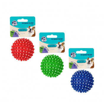 PET MALL DOG TOY VINLY BALL SPIKED 6.5CM