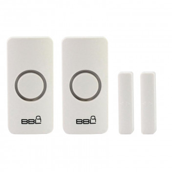 BBL WHITE WIRELESS 2 X MAGNETIC DOOR OR WINDOW SENSOR ALARM