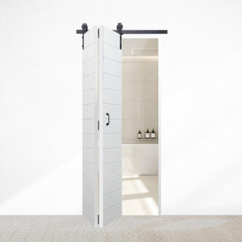 PINE WHITE MATT BI-FOLD BARN SLIDING DOOR 2050X911MM