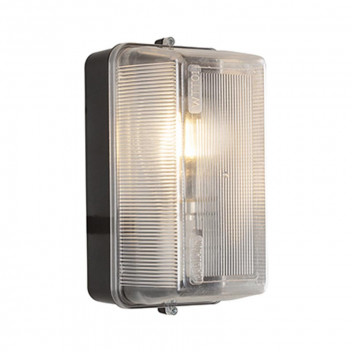 EUROLUX BLACK POLYCARBONATE RECTANGULAR BULKHEAD 230V