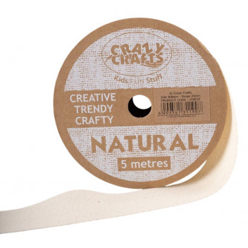 BEIGE CRAFT RIBBON JUTE 35MMX5M