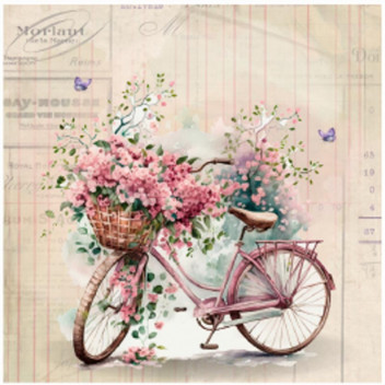 PAPER PRINT PINK BICYCLE DECO 300MM