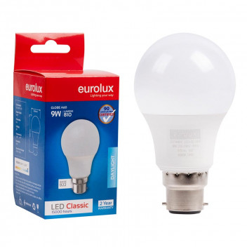 EUROLUX CLASSIC A60 LED BULB B22 9W 6500K