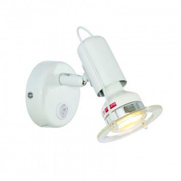 EUROLUX WHITE 1LIGHT MINI DISC SPOT LIGHT AND SWITCH