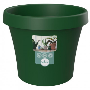 SEBOR DARK GREEN PLASTIC POT 20CM