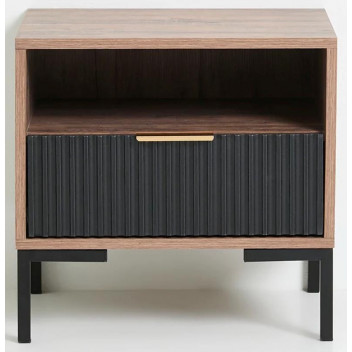 CARRIE BLACK AND BIRCH FOIL PVC BEDSIDE TABLE
