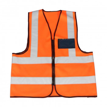 DROMEX ORANGE ID POCKET AND ZIP REFLECTIVE VEST 3XLARGE