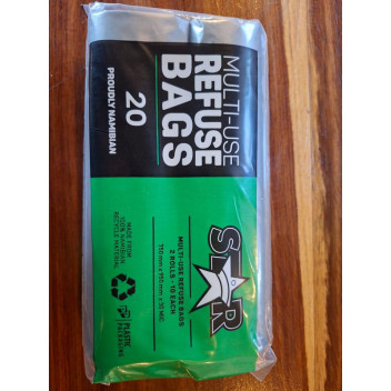 STAR REFUSE BAG ON ROLL MULTI USE SILVER 750X950MM 20PP