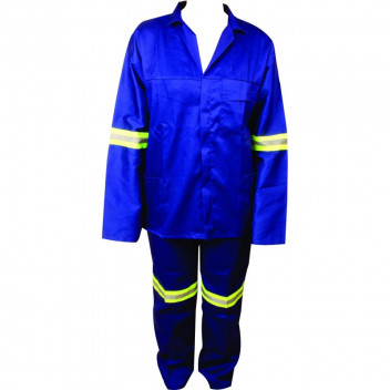 MAT-SAFE OVERALL CONTI SUIT WITH REFLECTIVE TAPE ROYAL BLUE 2PIECE SIZE 38
