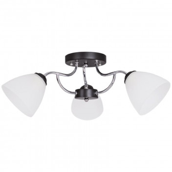 BRIGHTSTAR BLACK METAL POLISHED CHROME CHANDELIER
