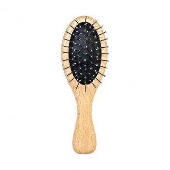 PET COMB WOOD OVAL BLACK 21X6CM