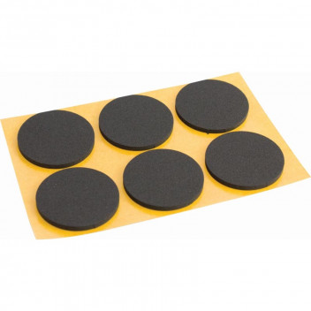 SAFETOP BUMPER ROUND BLACK  30X2.5MM 6PP NON-SLIP ADHESIVE