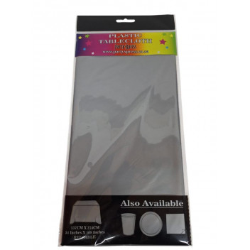 TABLECLOTH PARTY PXSSLT   PLASTIC   SILVER 137X274CM