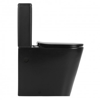 SENSEA NEA BLACK CLOSE COUPLED TOP FLUSH BOTTOM INLET TOILET SUITE