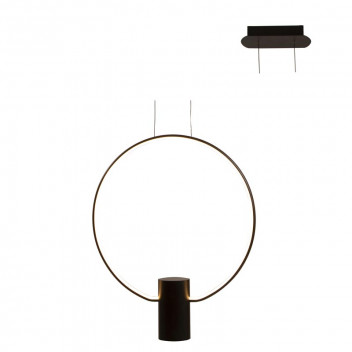 EUROLUX BLACK ROUND AURORA PENDANT LIGHT 500MM