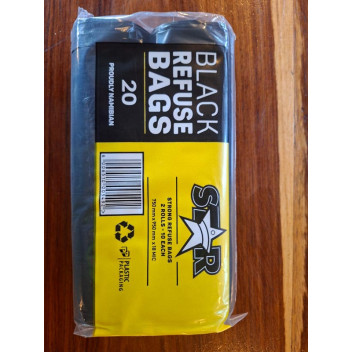 STAR BLACK REFUSE BAG ON ROLL 750X950MM 20 PER PACK