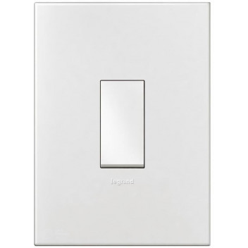 LEGRAND ARTEOR WHITE LIGHT SWITCH 1L 2W 50X101MM