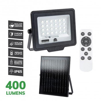 RADIANT 400 LUMEN COASTAL SOLAR FLOOD LIGHT WITH REMOTE