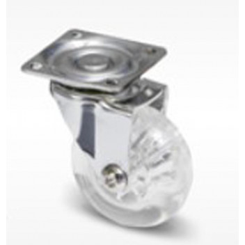 CHROME PLATED TRANSPARENT FURNITURE CASTOR 35MM