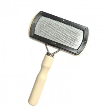 PET COMB WOOD RECTANGLE BLACK 17X10X5.5CM