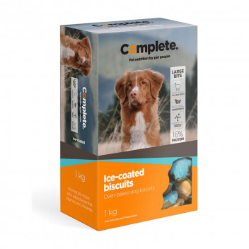 COMPLETE LARGE SNACK-A-CHEW ICED DOG BISCUITS TREAT 1KG