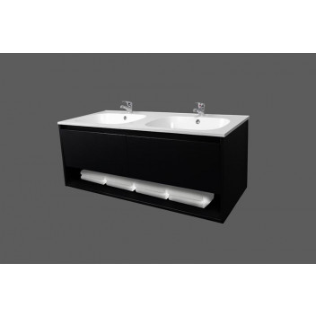 BLACK HUNG WALL CONGO CABINET WITH BASIN 1200X460X440MM