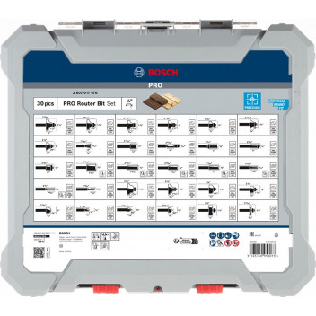 BOSCH 30 PIECE MIXED MAX STARTER ROUTER BIT SET