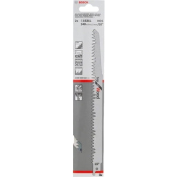 BOSCH BLADE RECIPROCATING WOOD HCS L W 240X19X1.5MM 2PC