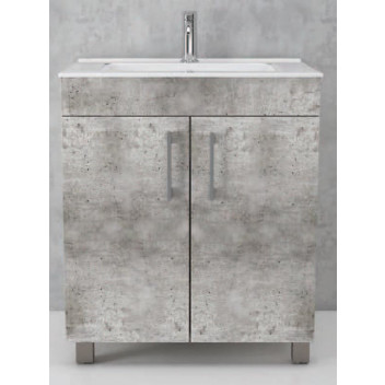 FREESTANDING CONCRETE OUBLE DOOR WOOD BATHROOM CABINET 820X610X470MM
