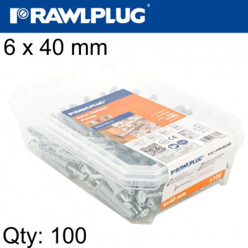 HAMMER IN FIXING COUNTERSUNK HEAD 6X40MM TUB 100PIECE