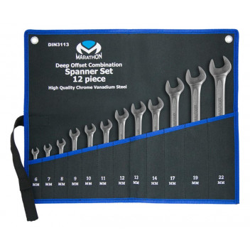 MARATHON DEEP OFFSET COMBINATION SPANNER SET 12PIECE