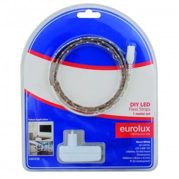 EUROLUX COOL WHITE LED STRIP DIY KIT 1M 4.8W/M CW IP65